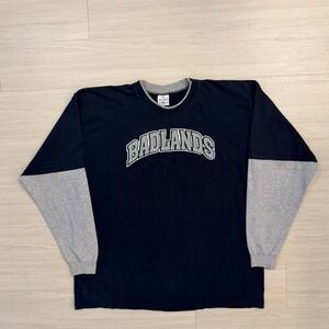 Alore Blue Badlands Layered Long Sleeve T Shirt Men's Size XXL Vintage